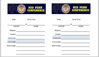 Officials Game Card Template | CAFOA